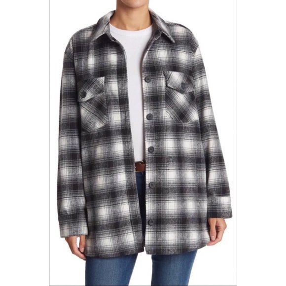 Thread & Supply Jackets & Blazers - Thread & Supply White and Black Plaid Shacket | XS